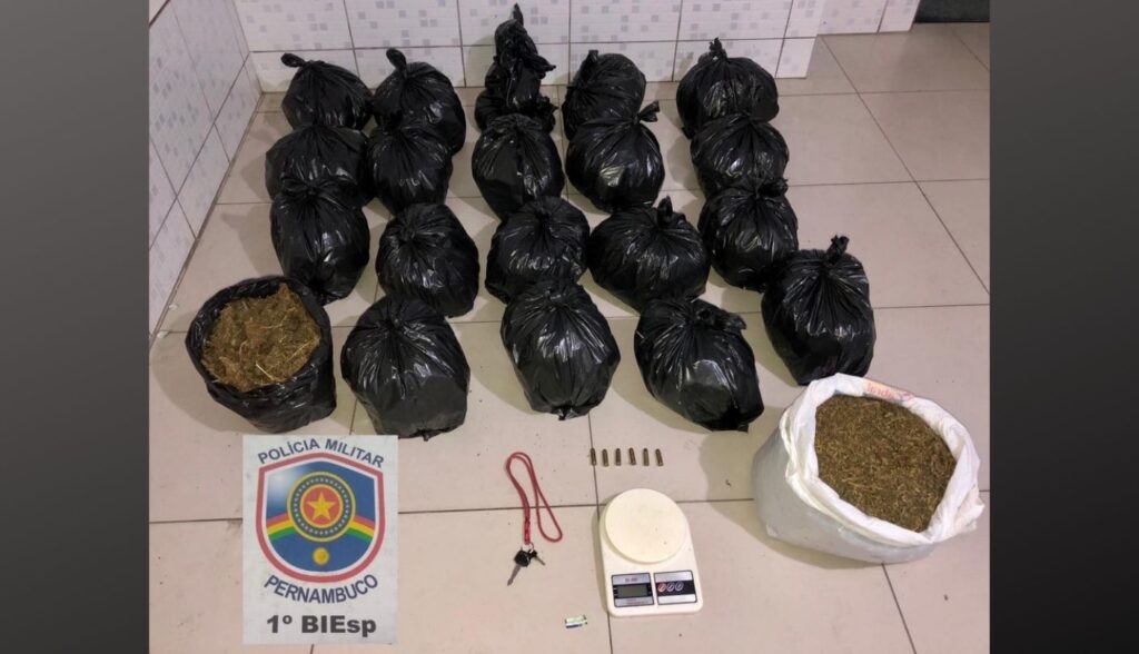 Polícia Militar apreende 35,5 kg de maconha em Caruaru e Gravatá