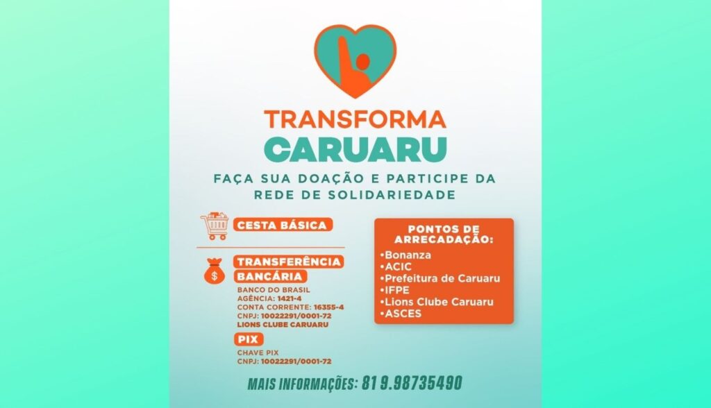 Transforma Caruaru realiza campanha 'Vacinação Solidária'