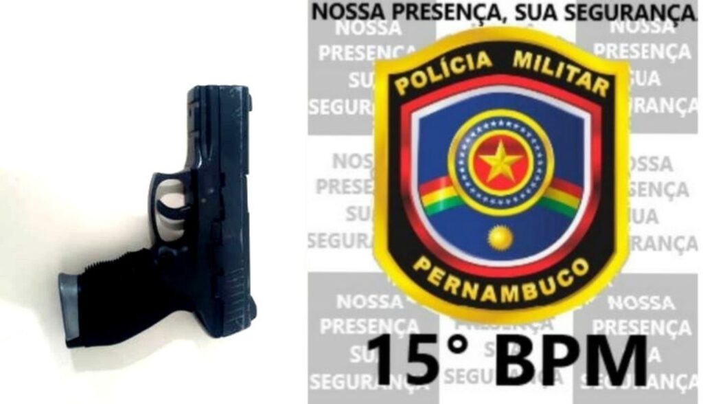 Elementos atiram e um deles acaba detido com simulacro de pistola