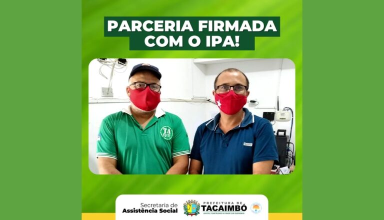 Secretaria de assistência social de Tacaimbó firma parceria com o IPA e irá auxiliar famílias que serão contempladas com cisternas