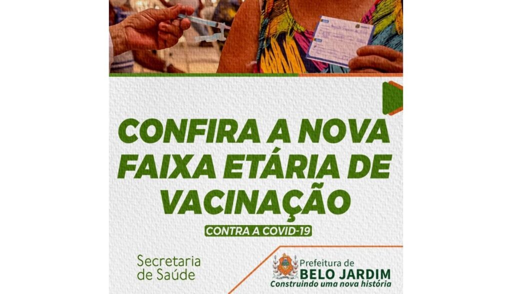 Belo Jardim inicia vacinação contra a Covid-19 para idosos de 61 anos nesta segunda-feira