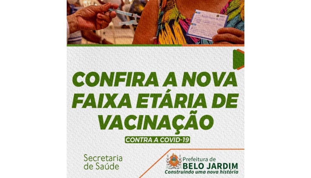 Belo Jardim inicia vacinação contra a Covid-19 para idosos de 60 anos nesta sexta-feira