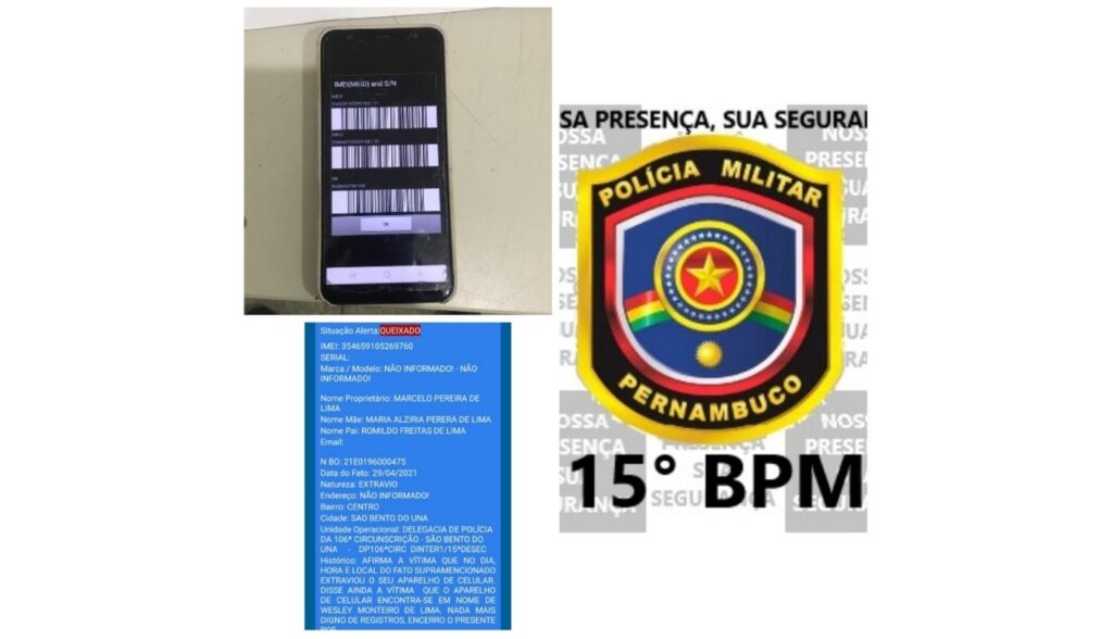 PM recupera celular com queixa de roubo em São Bento do Una