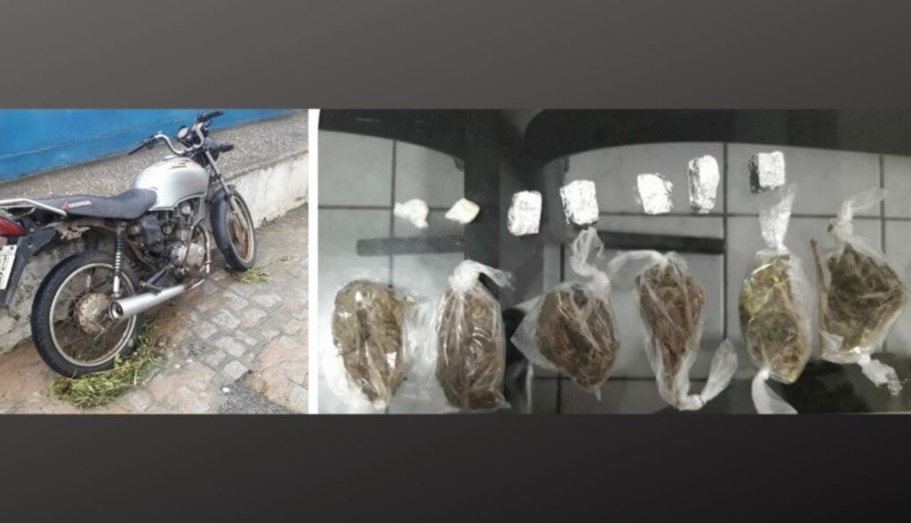 Motoqueiro é preso após fugir da PM portando drogas