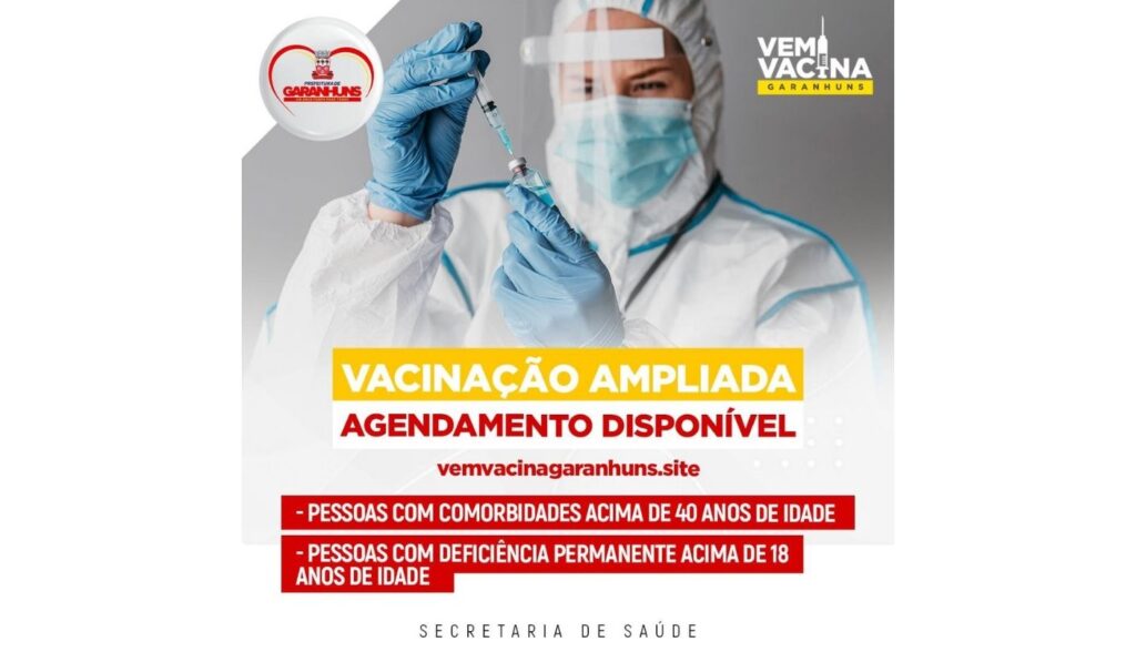 Pessoas com comorbidades acima de 40 anos e com deficiência permanente acima de 18 anos já podem realizar o agendamento