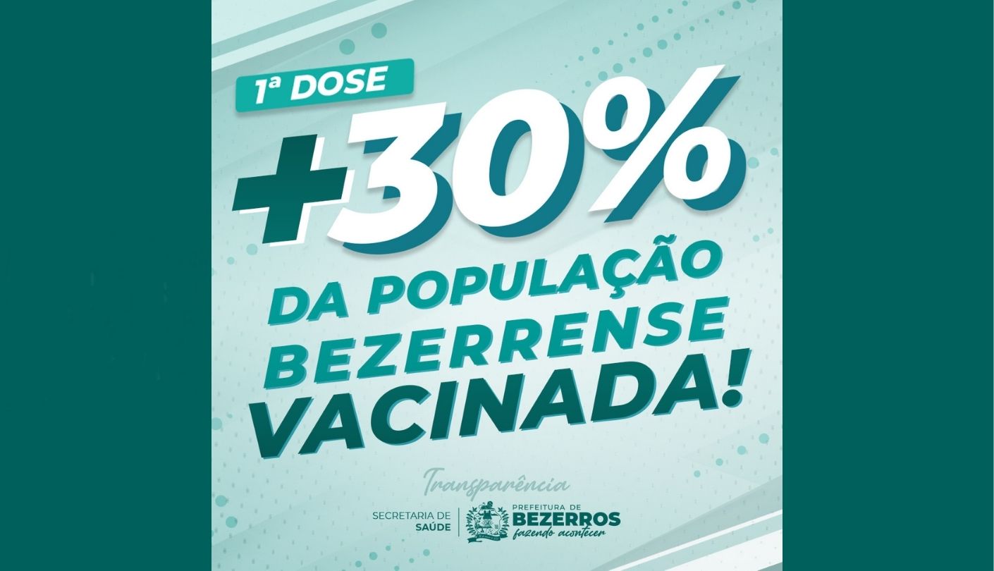 Primeira dose: mais de 30% da população Bezerrense já foi vacinada contra à covid-19