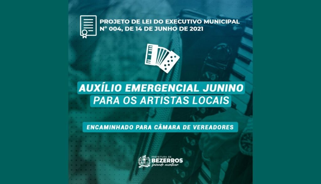 Prefeitura de Bezerros envia projeto de auxílio emergencial junino para câmara de vereadores