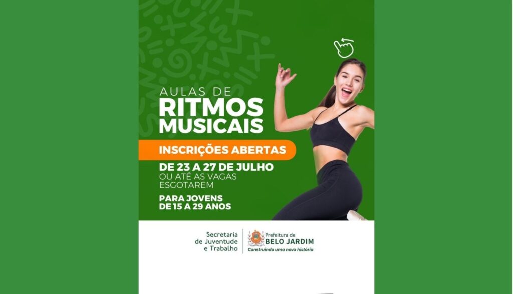 Secretaria de Juventude abre inscrições para aulas de ritmos musicais