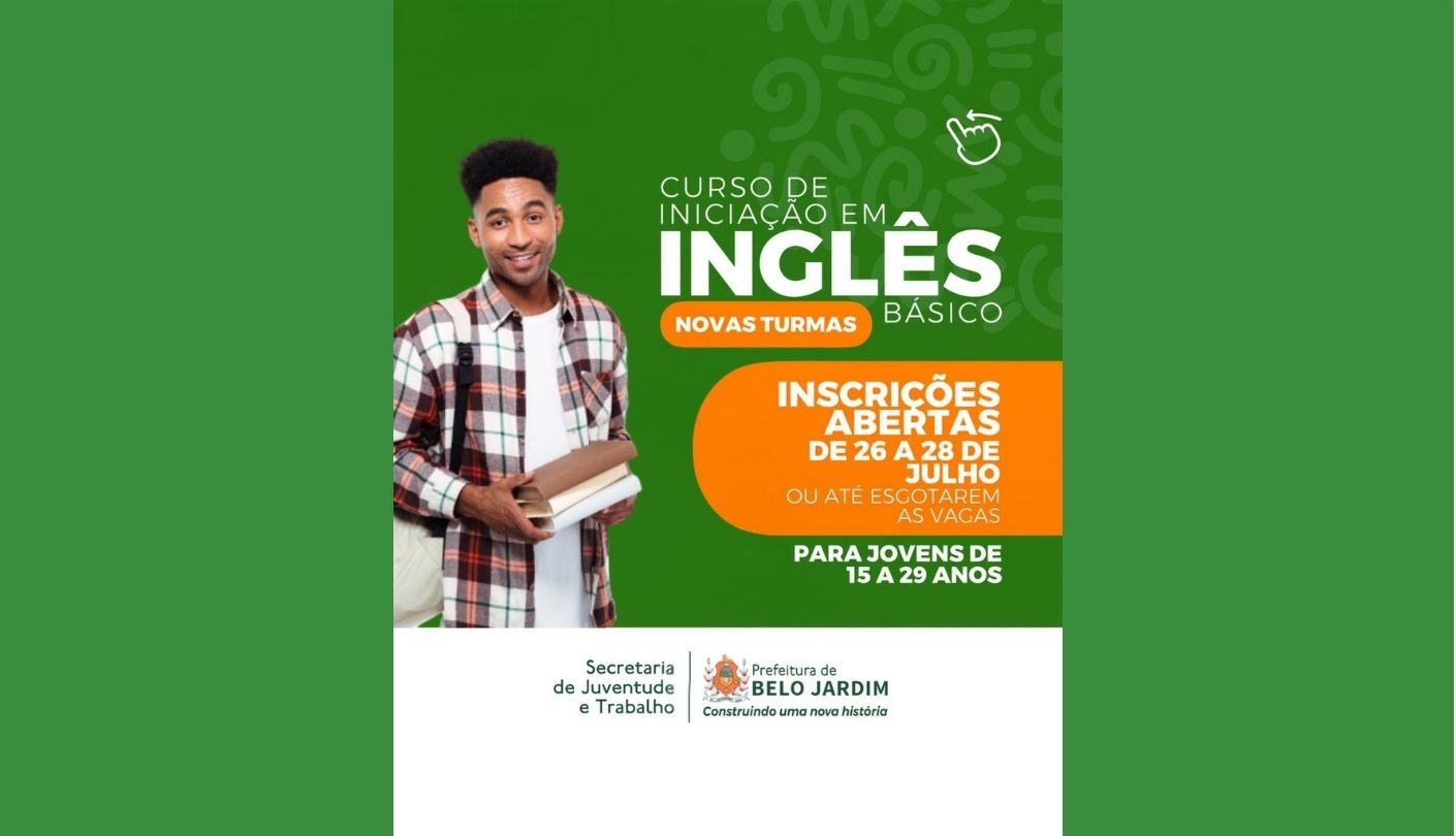 Prefeitura de Belo Jardim abre inscrições para curso de Inglês Básico