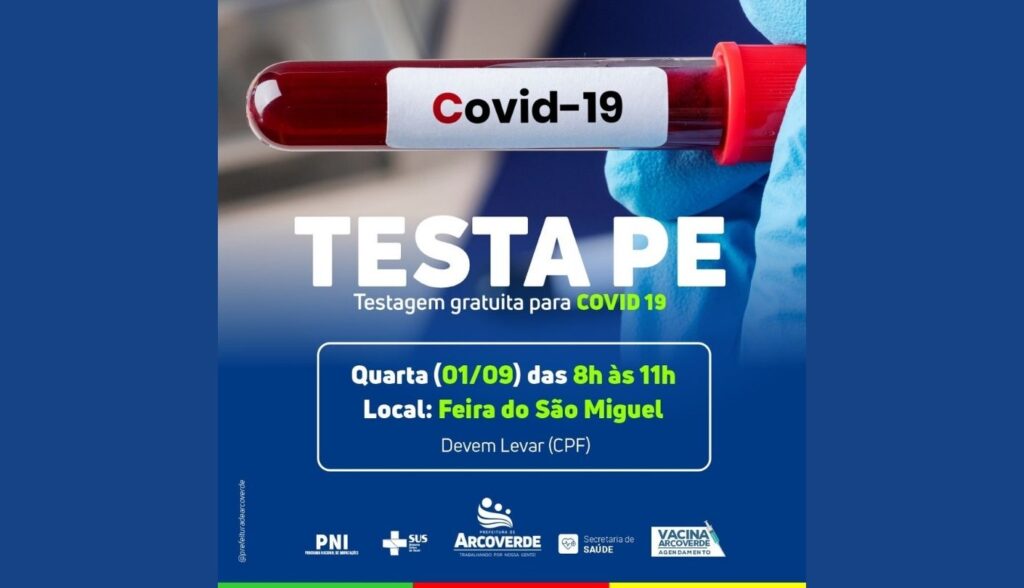 'Programa TestaPE' faz testagens da Covid-19 em Arcoverde