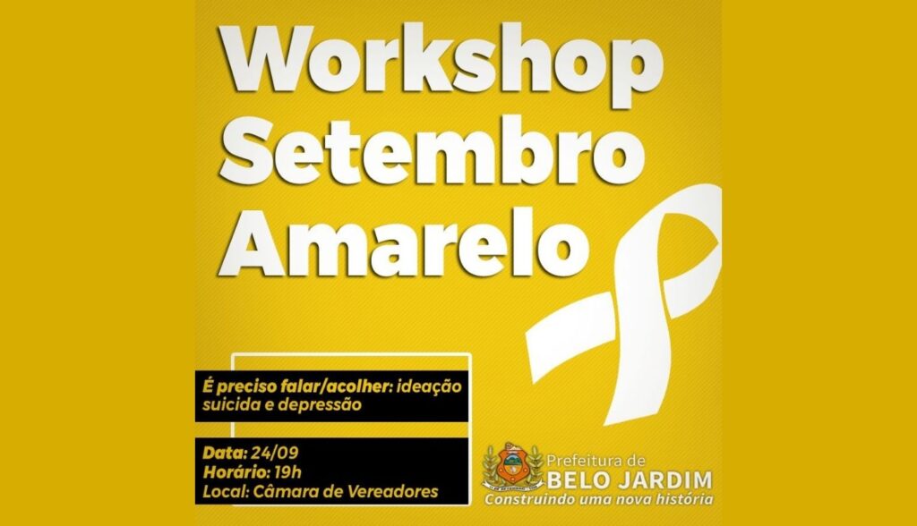 Abertas as inscrições para workshop sobre “Setembro Amarelo” voltado para profissionais de saúde