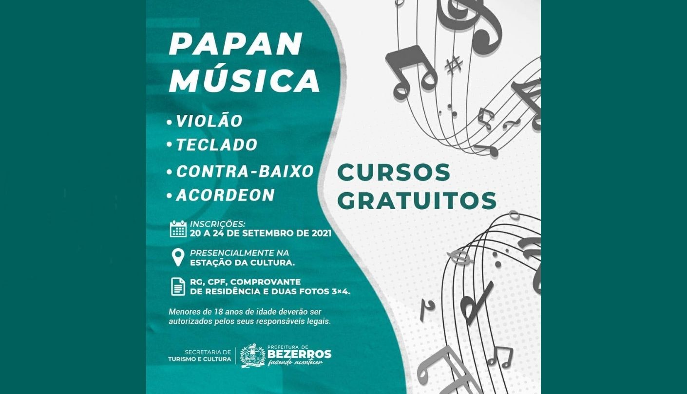 Secretaria de Turismo e Cultura de Bezerros abre inscrições para Escola Papan-Música