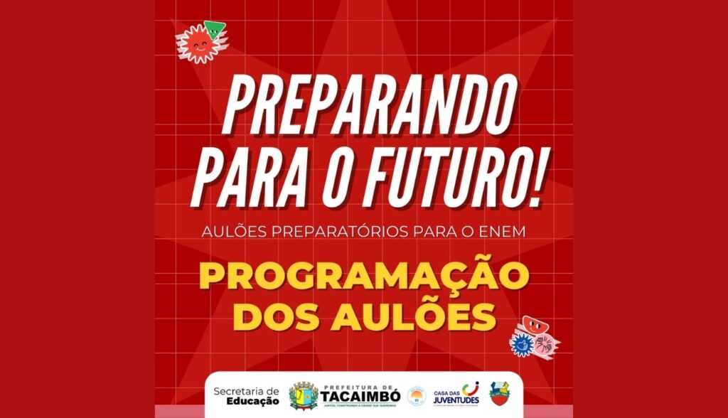 Casa das Juventude libera programação dos aulões pro ENEM 2021, em Tacaimbó