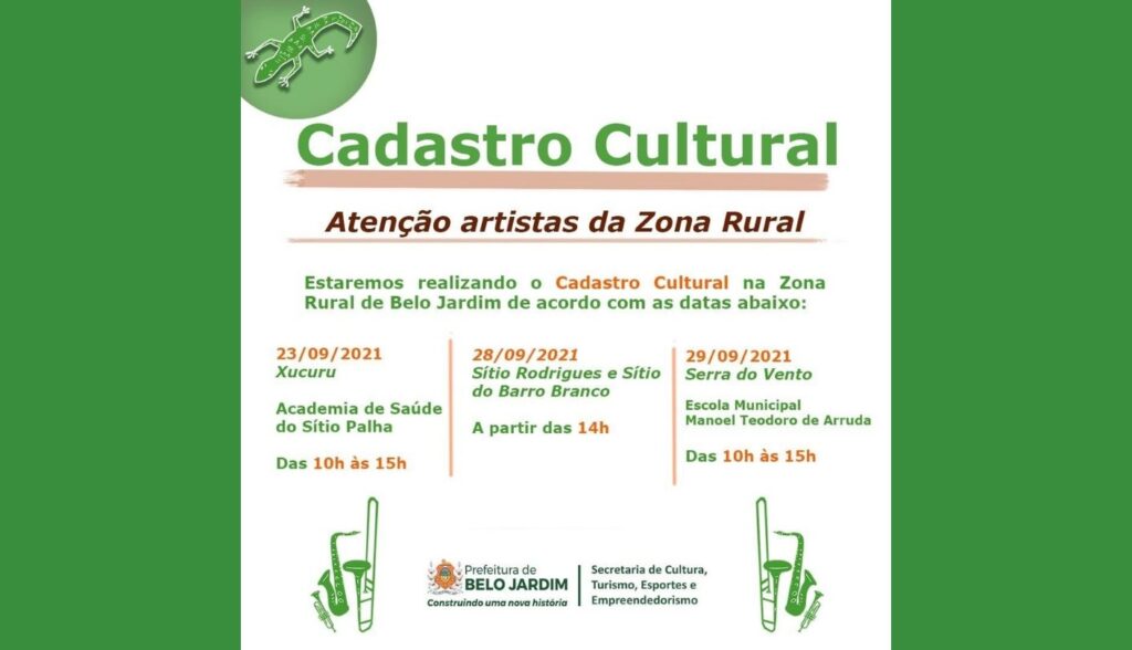 Cadastro Cultural de Belo Jardim: Atenção, artistas e grupos culturais de Xucuru