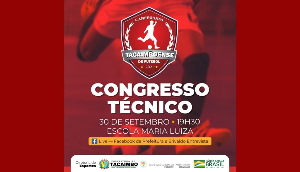 Diretoria de Esportes de Tacaimbó realiza congresso técnico do campeonato municipal de futebol