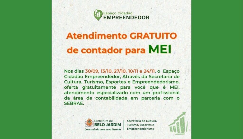 Prefeitura de Belo Jardim oferece atendimento gratuito de contabilidade para MEI