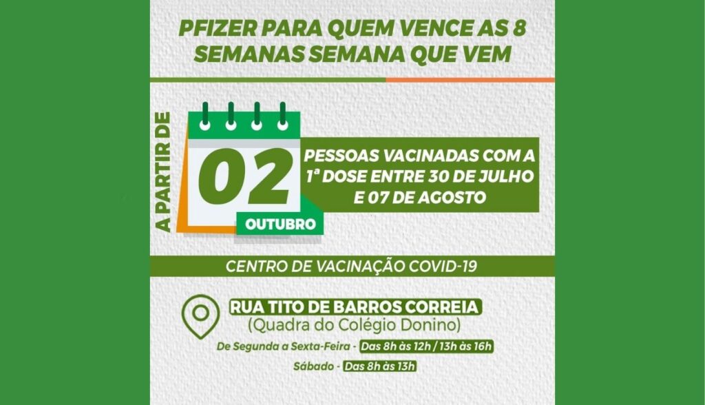 Belo Jardim convoca pessoas vacinadas com Astrazeneca e Pfizer para segunda dose