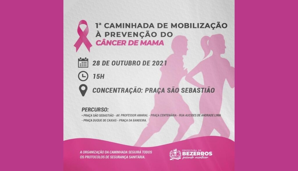 1ª Caminhada de mobilização à prevenção do câncer de mama acontece em Bezerros