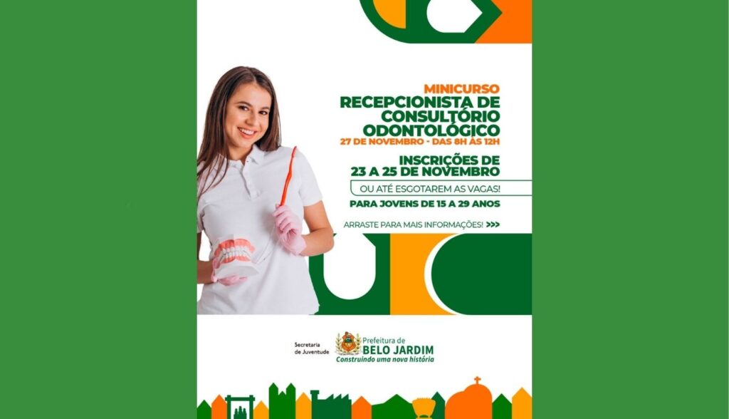 Secretaria de Juventude oferece curso de recepcionista de consultório odontológico