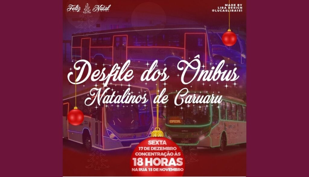 Empresas de ônibus de Caruaru realizam desfile natalino