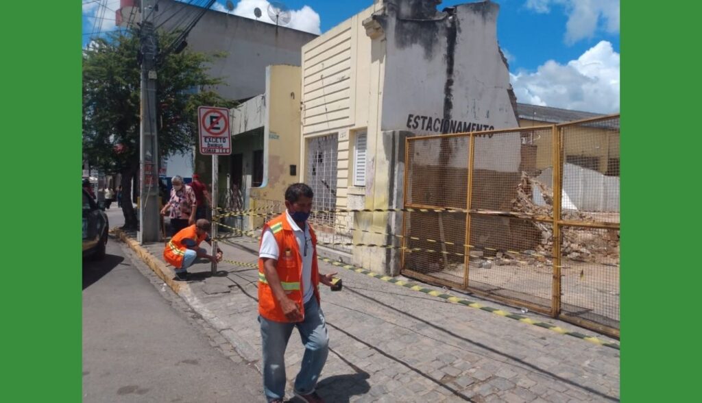 Defesa Civil Municipal realiza vistoria em obra próximo ao Bonanza que estava com risco de desabamento