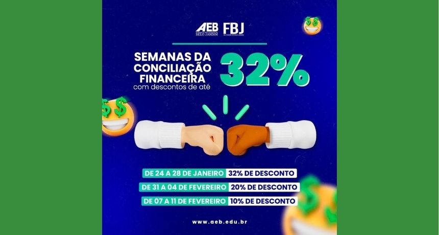 AEB/FBJ promoverá semanas de conciliação financeira com os alunos para renegociação e quitação de débitos