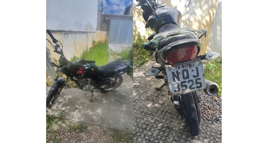 Homem troca tiros com a polícia abandona moto e foge pelo mato, em Capoeiras