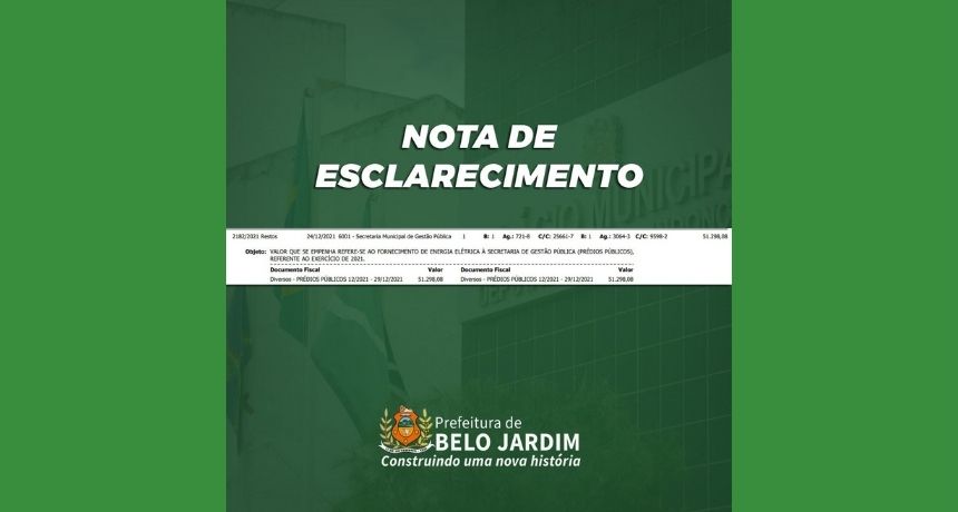 NOTA DE ESCLARECIMENTO