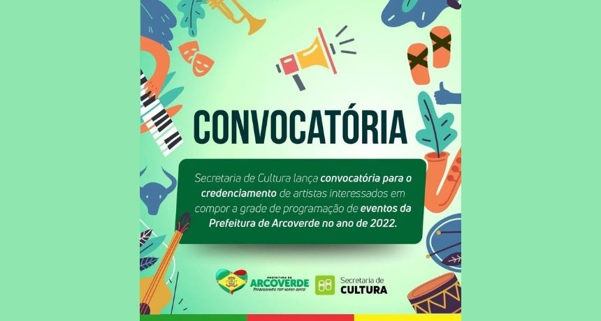 Arcoverde lança convocatória para credenciamento de artistas interessados em participar de eventos em 2022