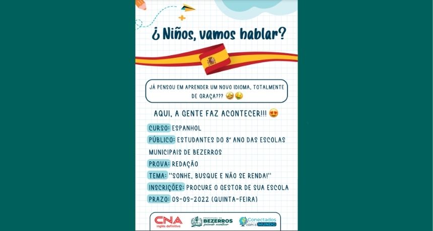 Parceria entre prefeitura de Bezerros e CNA oferece dez Bolsas de Estudo para estudantes da Rede Municipal