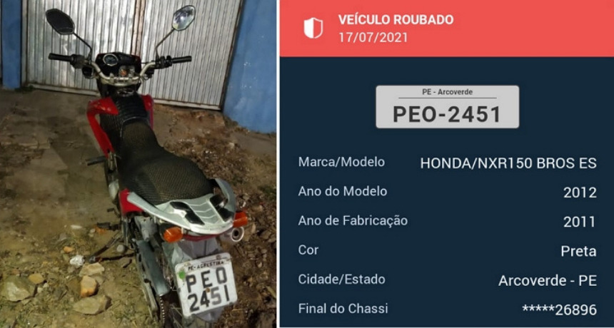 Militares do 15º BPM prendem eelemento com moto roubada, em São Bento do Una