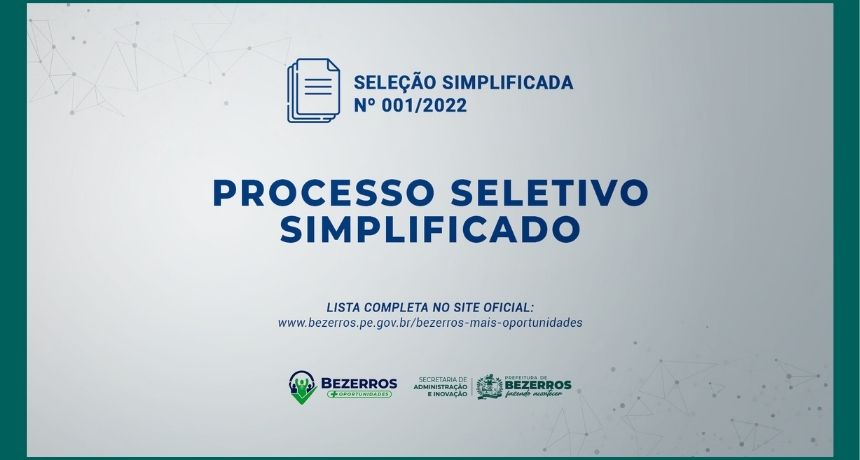 Convocados do Processo Seletivo Simplificado de Bezerros devem ficar atentos ao prazo para apresentar documentação