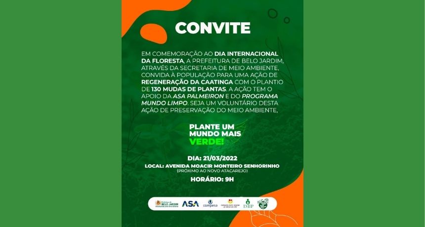 Prefeitura de Belo Jardim promove plantio de 130 mudas de plantas em nova avenida, na próxima segunda (21)