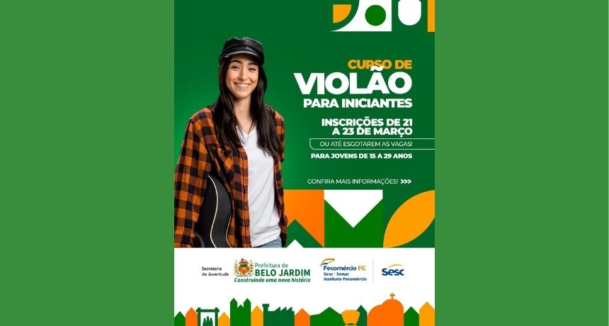 Secretaria de Juventude promove curso de violão para iniciantes em parceria com o SESC Ler Belo Jardim