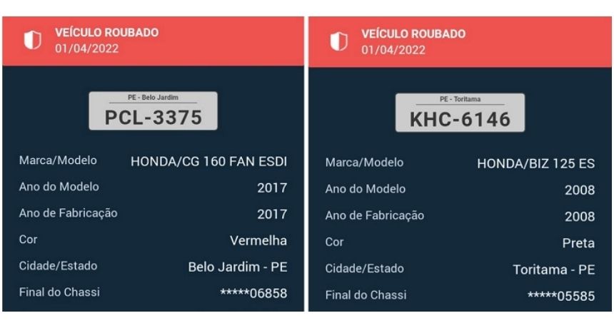 Moradores de Belo Jardim tiveram suas motos furtadas ao estacionarem em via pública