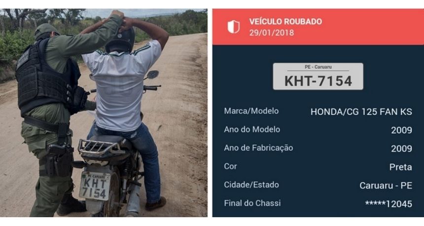 Polícia Militar apreende moto roubada durante abordagem na zona rural de Capoeiras