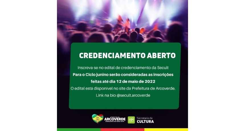 Prefeitura de Arcoverde abre credenciamento para artistas interessados em participar do São João 2022