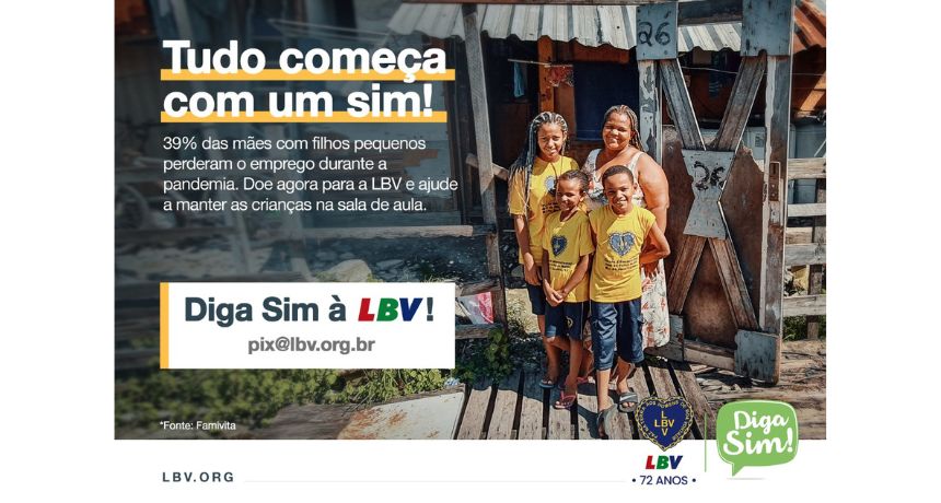O valor de um “Sim” LBV promove campanha para intensificar ações sociais e convida população Pernambucana a ajudar