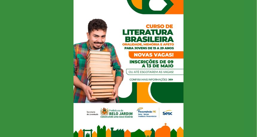 Secretaria de Juventude abre novas vagas para curso de Literatura Brasileira em parceria com o SESC Ler Belo Jardim