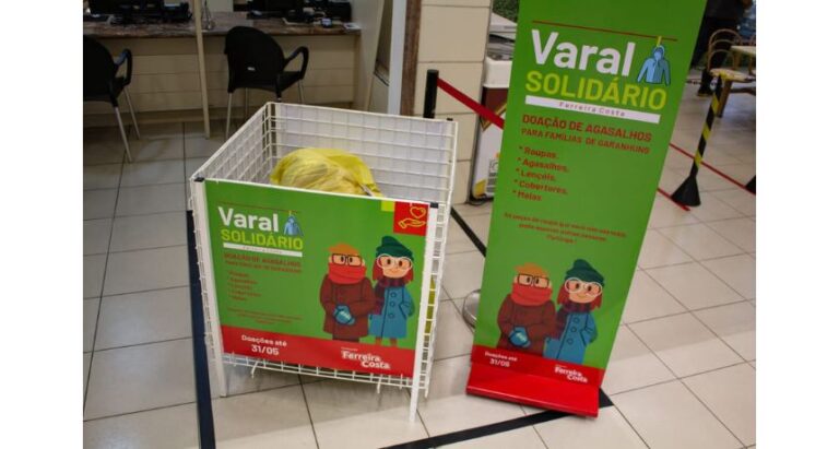 Home center lança campanha 'Varal Solidário' para arrecadar roupas e agasalhos em Caruaru e Garanhuns