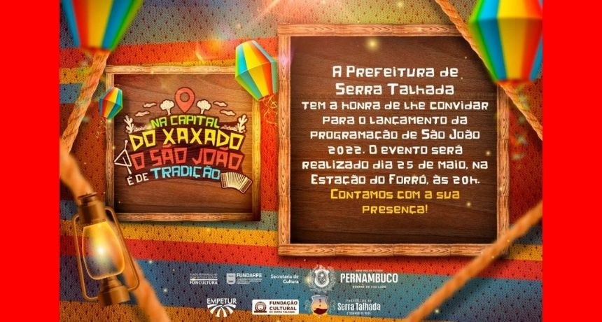 Prefeitura de Serra Talhada divulga programação do São João 2022 com shows de Claudia Leitte e César Menotti e Fabiano