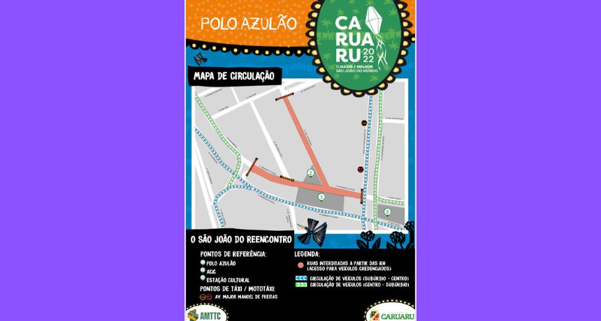 São João 2022: Ruas no entorno do Polo Azulão serão interditadas em dias de shows