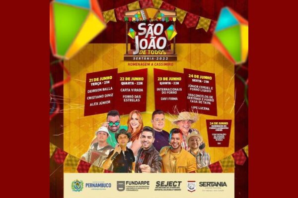Prefeitura de Sertânia divulga programação do musical do São João