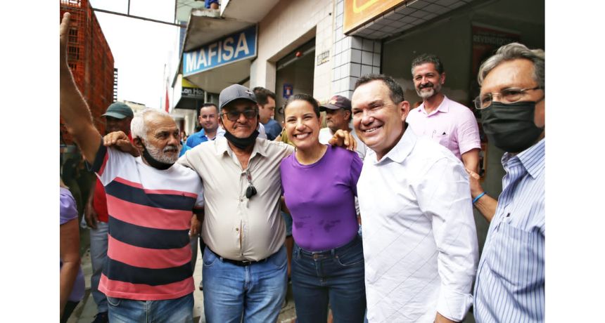 Ao lado de Flávio Nóbrega, Raquel Lyra tem recepção calorosa em Surubim, durante visita ao município, neste sábado (2)