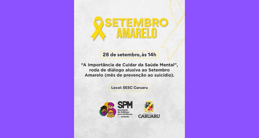 Palestra sobre o Setembro Amarelo será realizada pela SPM