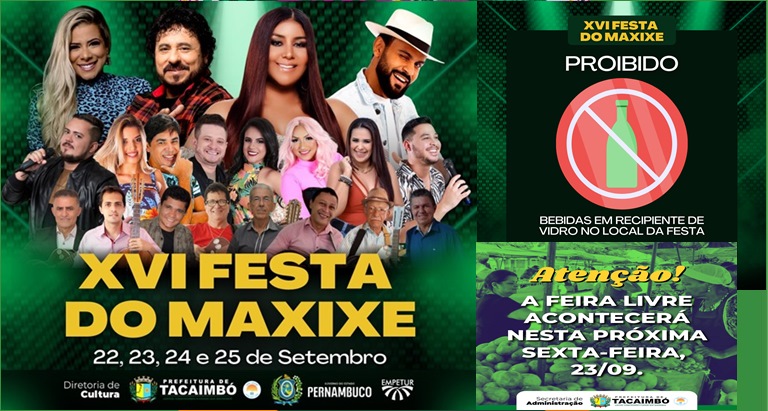 Confira a programação da 16ª Festa do Maxixe de Tacaimbó