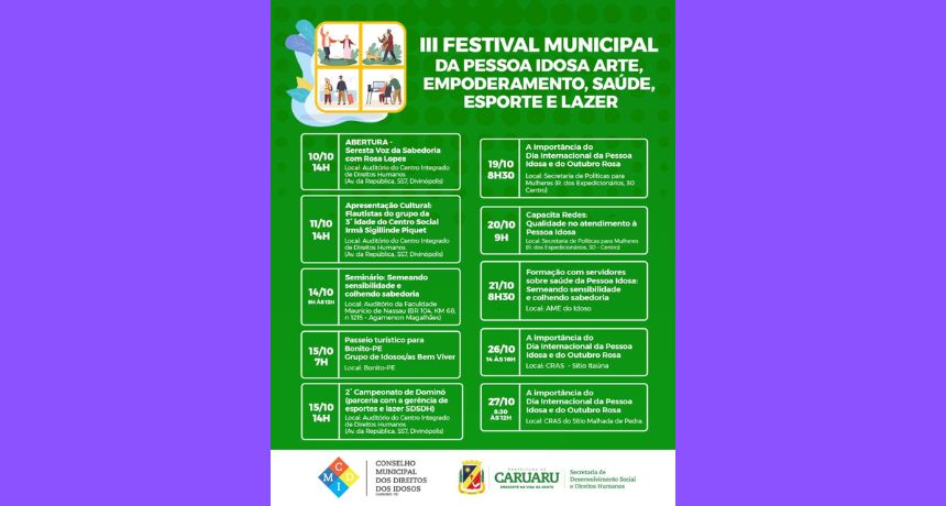 3° Festival Municipal da Pessoa Idosa é realizada em Caruaru