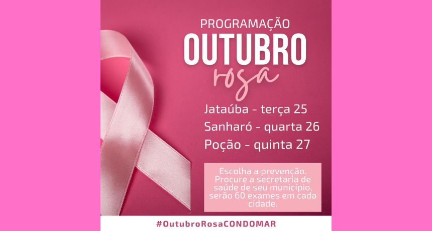 Condomar realizará ações relativas ao Outubro Rosa