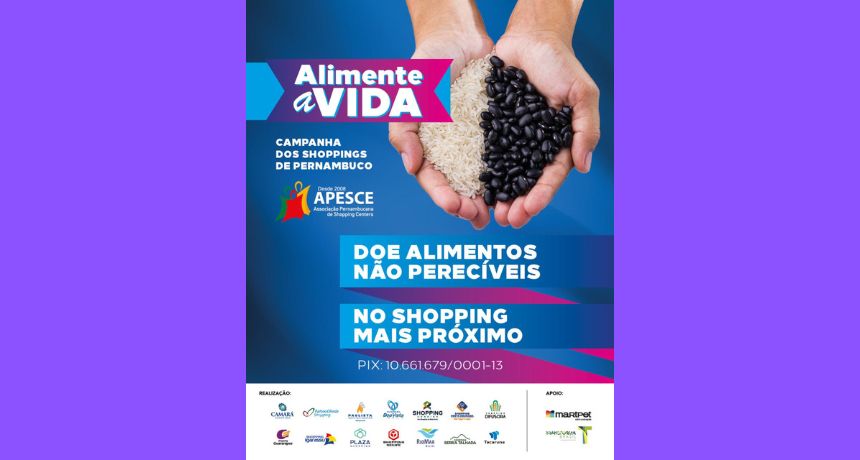 Transforma Caruaru e Shoppings do estado lançam campanha para arrecadação de alimentos