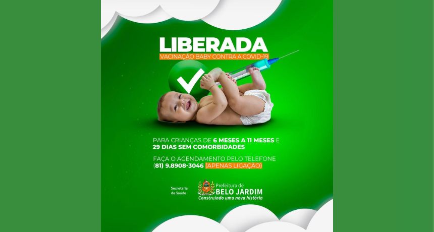 Covid-19: vacinação infantil em Belo Jardim tem nova faixa etária liberada